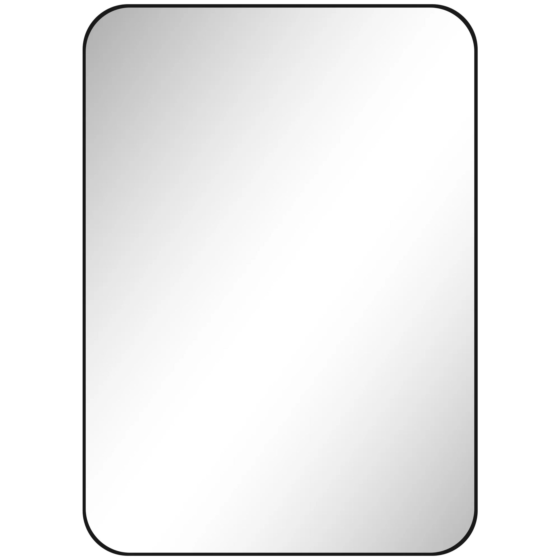 Sieninis vonios veidrodis su apsaugine plėvele nuo skeveldrų, metaliniu rėmu, 50 x 70 cm, juodas