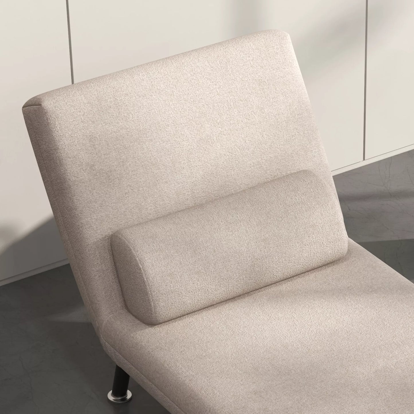 Sulankstomas fotelis su miegojimo funkcija, sulankstomas poilsio fotelis su lininio audinio išvaizda, reguliuojama atlošas, 75 x 70 x 75 cm, smėlio spalvos