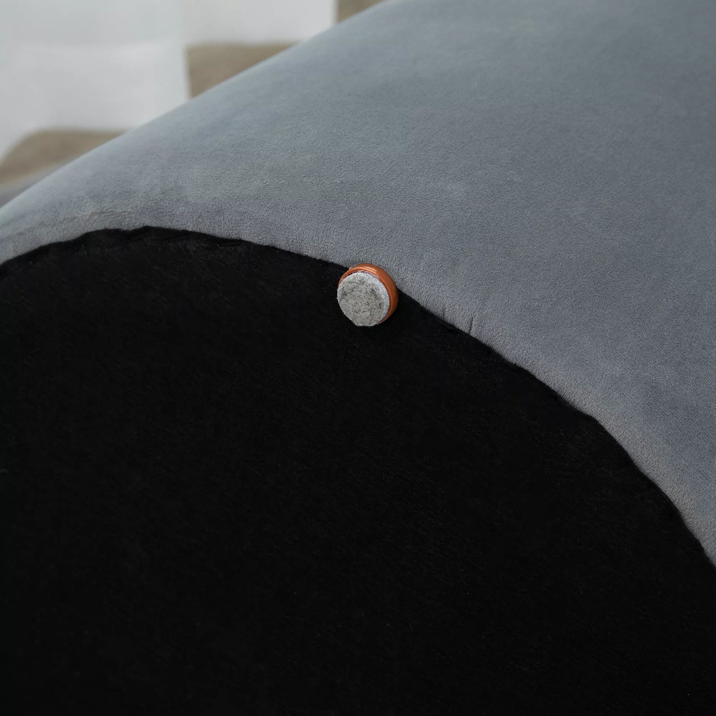 2-in-1 pufas aksominio stiliaus su daiktadėže ir nuimamu dangčiu Ø44 cm x 47,5 cm Pilkas