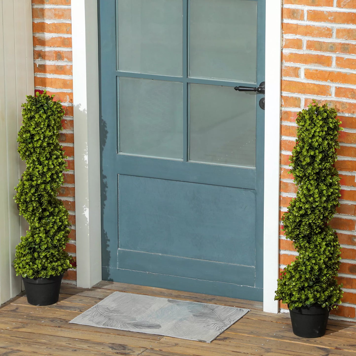 2 vnt. dekoratyvinių augalų rinkinys, dirbtiniai augalai vazonuose, dirbtiniai augalai namams, vidaus ir lauko, 90 cm, žali