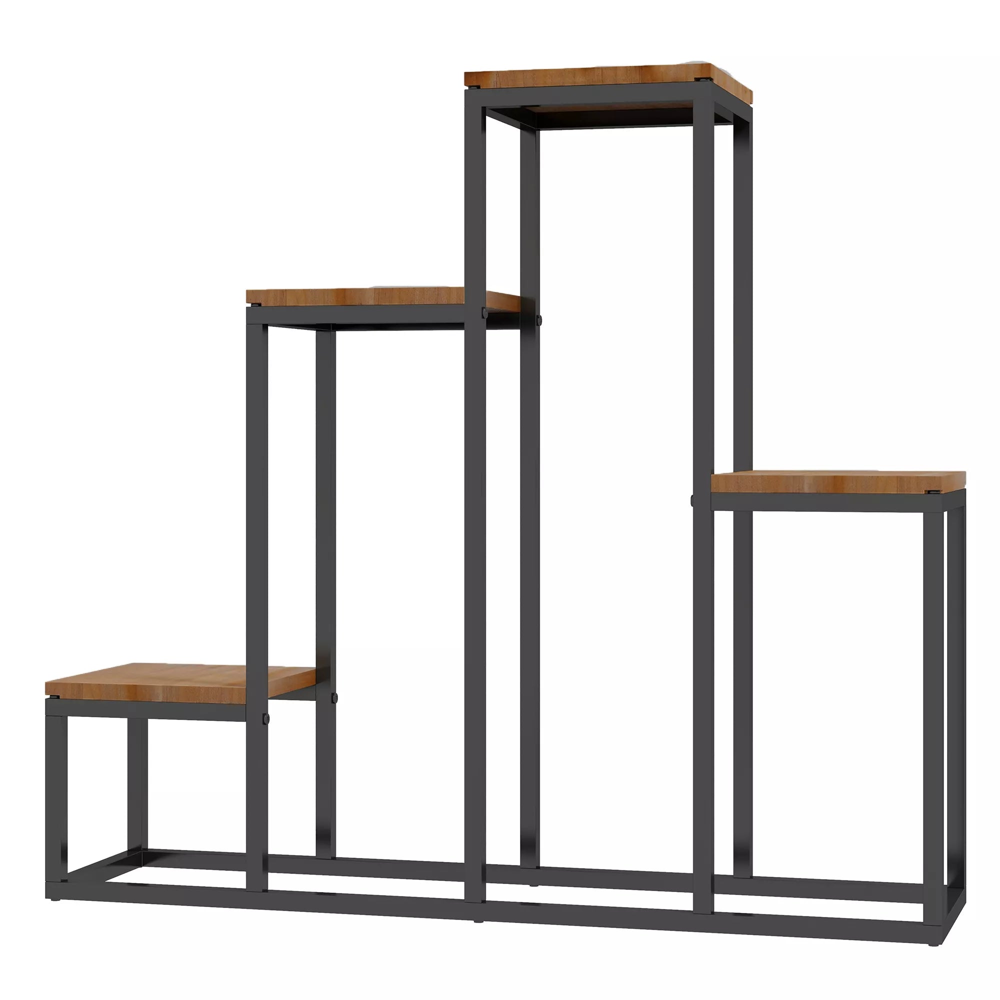 Gėlių stovas, 4 aukštai, vidaus ir lauko, metalinis rėmas, 80 x 20 x 74 cm