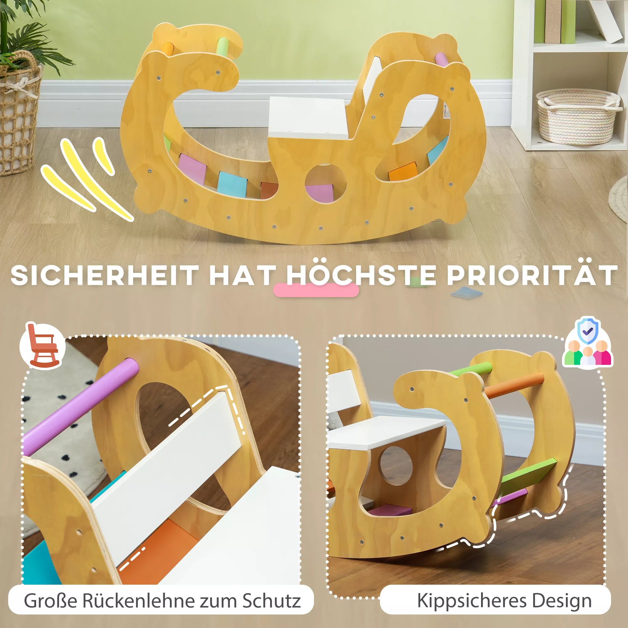 Lauko žaidimų aikštelė ir sūpynės, 2-in-1, pušies mediena, 91x41x48 cm, vaikams nuo 18-48 mėnesių