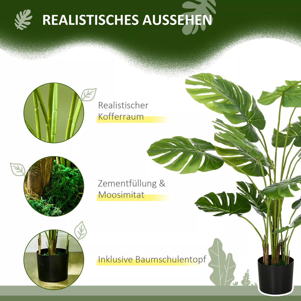 Dirbtinė Monstera Deliciosa, 120 cm, žalia
