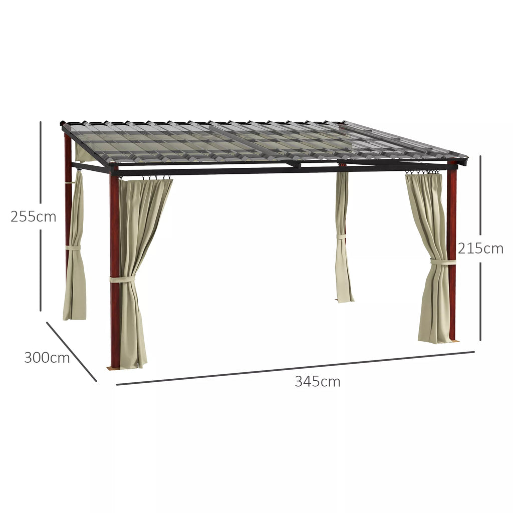 Sodo pergola, įleidžiama sodo pergola, atspari atmosferos poveikiui, su tvirtinimo medžiagomis, smėlio spalvos