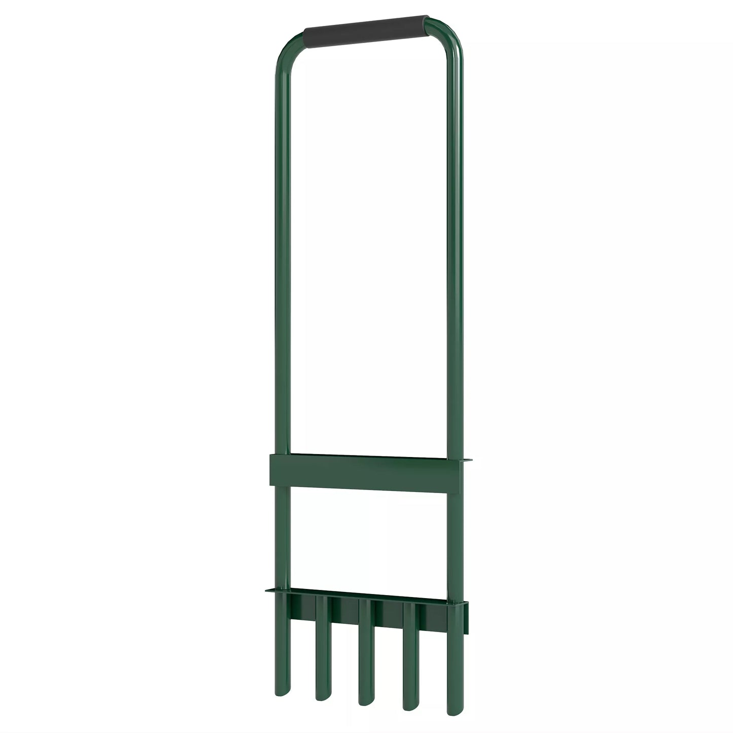 Rankinis vejos aeratorius 30 cm pločio su neslystančia rankena sodui ir kiemui, tamsiai žalias