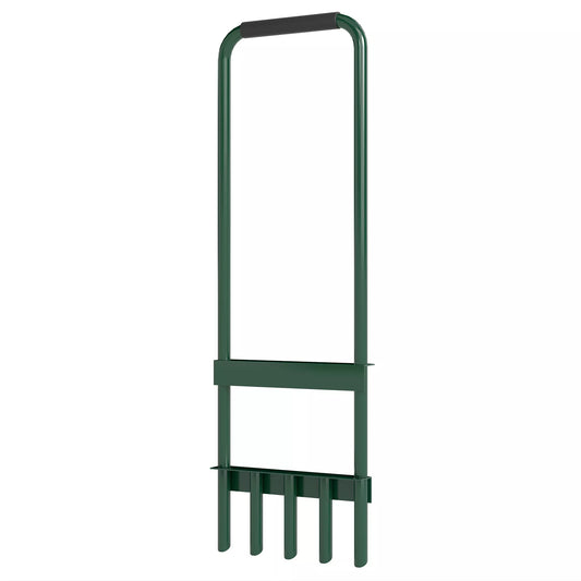 Rankinis vejos aeratorius 30 cm pločio su neslystančia rankena sodui ir kiemui, tamsiai žalias