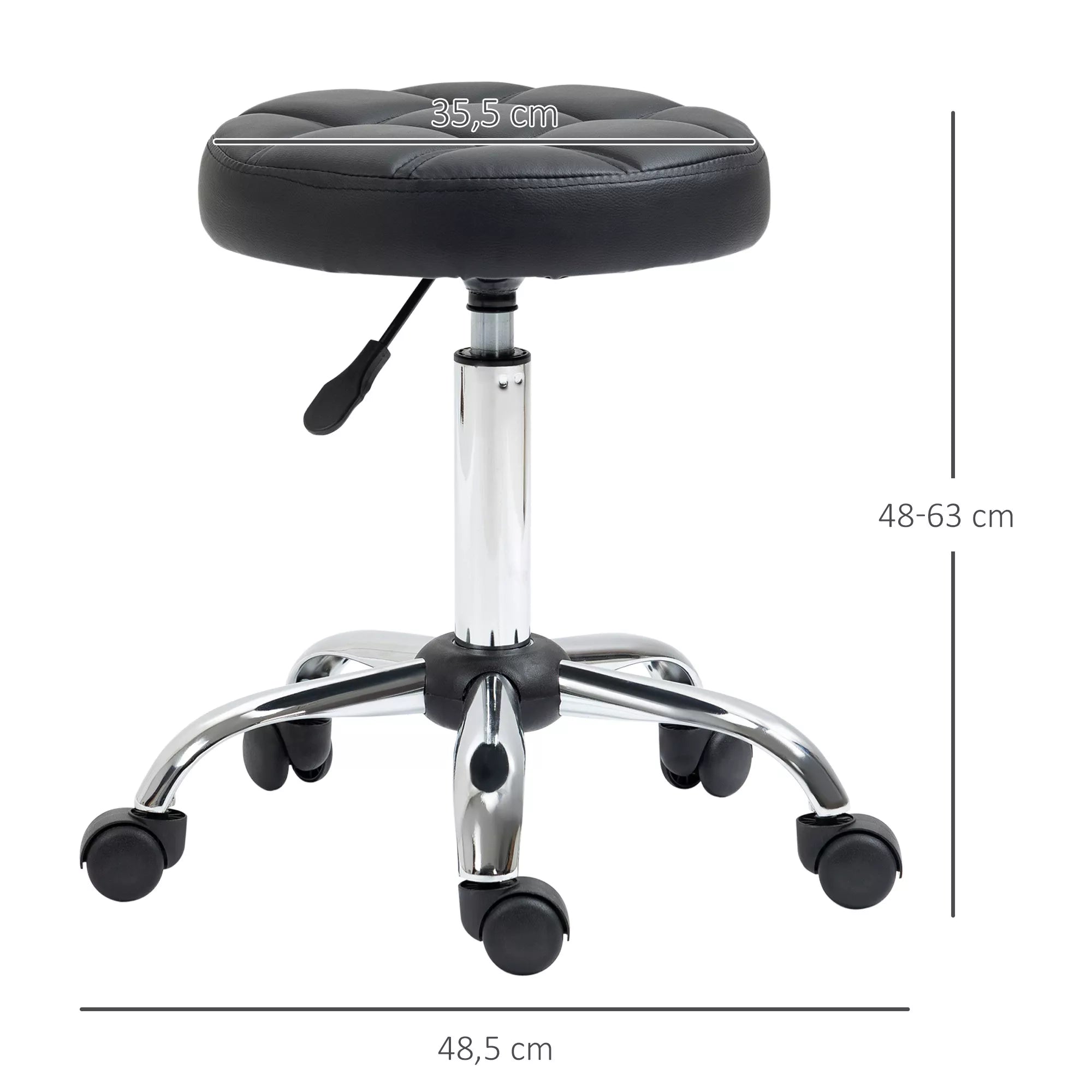 Sukama taburetė reguliuojamu aukščiu, iki 120 kg, juoda