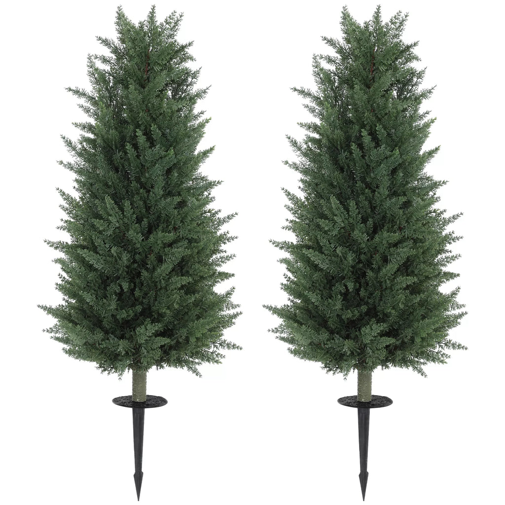 Dirbtinių augalų komplektas, 2 vnt. kipariso medeliai, 100 cm, žali