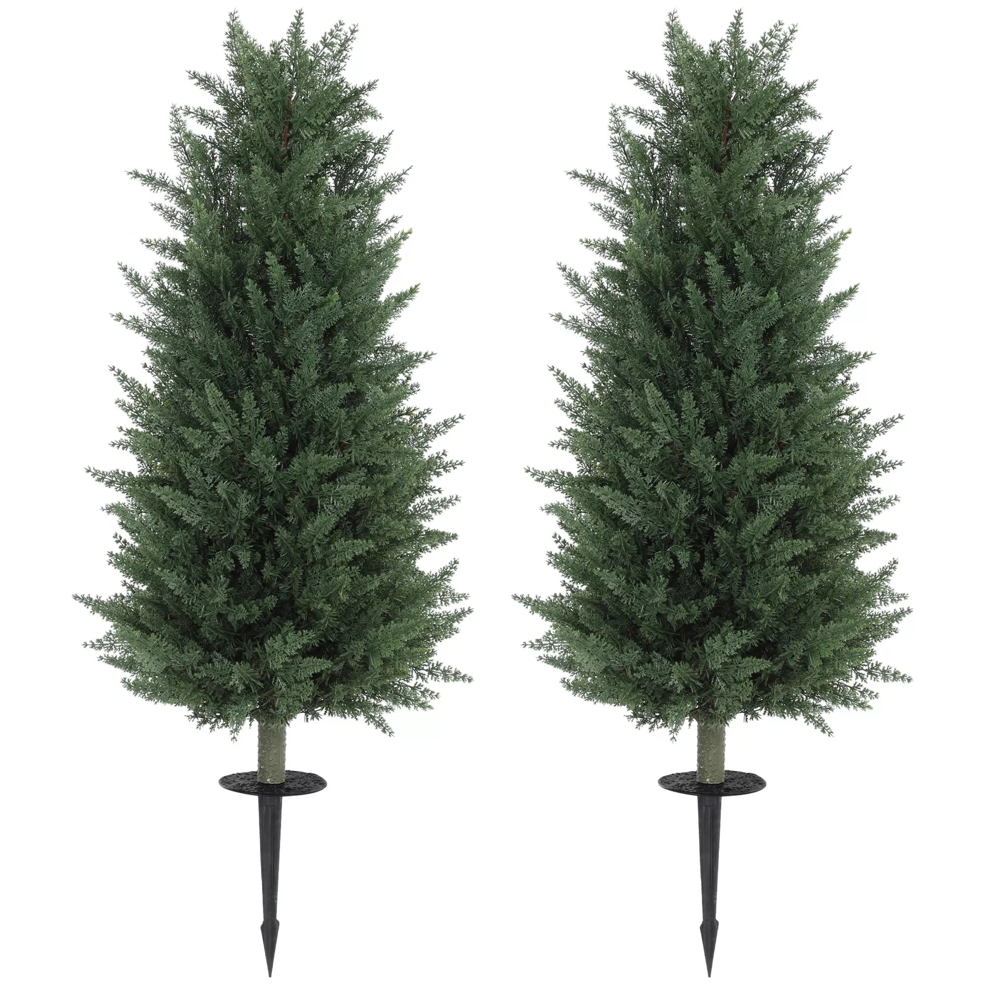Dirbtinių augalų komplektas, 2 vnt. kipariso medeliai, 100 cm, žali