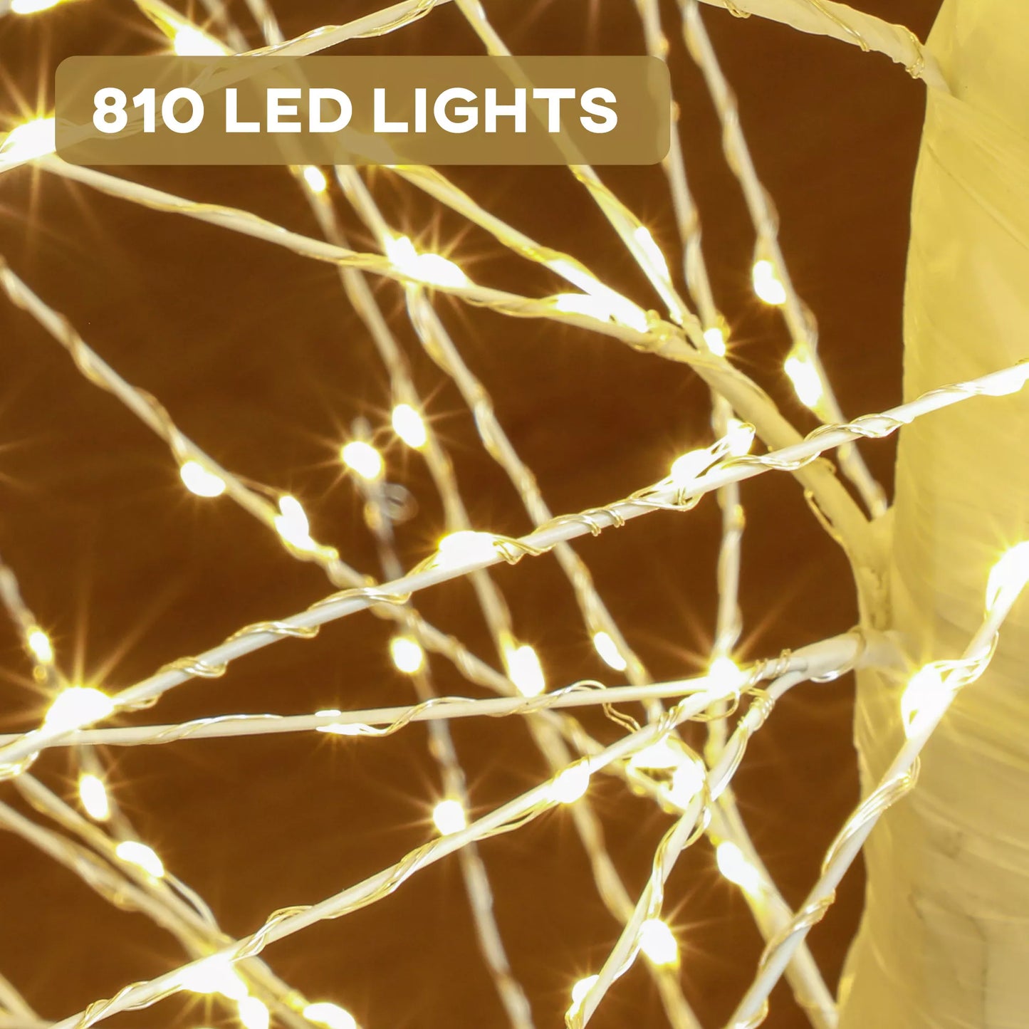 Dirbtinė eglė su LED apšvietimu, 180 cm aukščio Kalėdų eglutė, su natūraliomis žievės detalėmis, balta