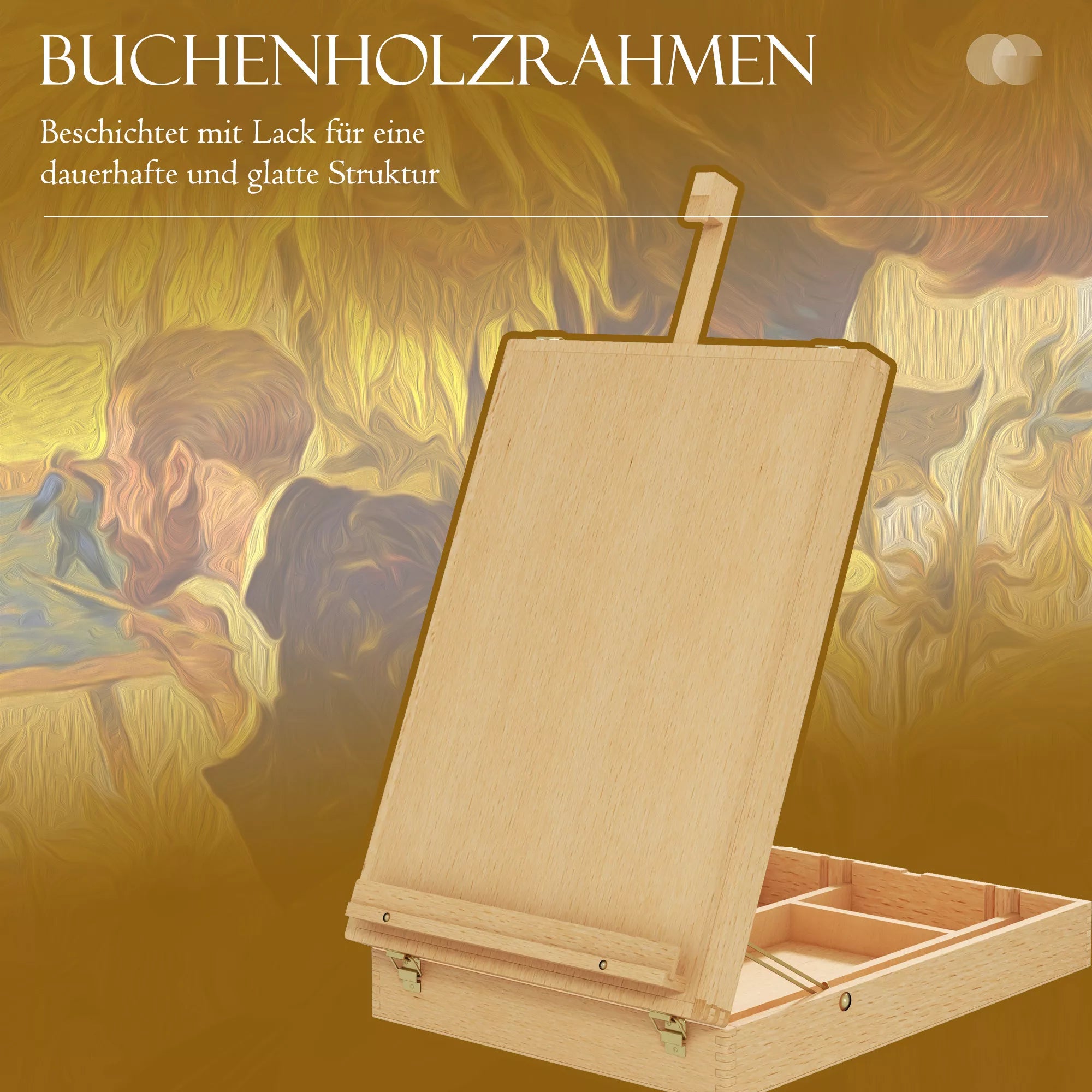 Stalo molbertas Stalo molbertas-dėžė, bukmedžio, sulankstomas, 27 cm x 41,5 cm x 74,5 cm, natūralus