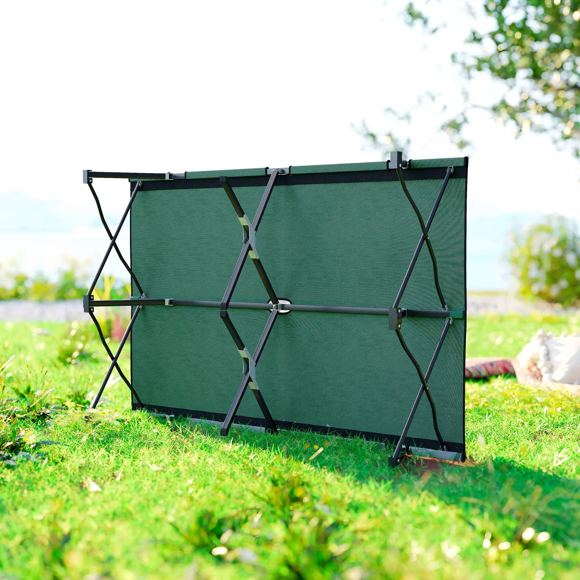 Sulankstoma kempingo lova 2 asmenims Sulankstoma lauko lova su nešimo krepšiu, atlaiko iki 136 kg svorį Plienas Oxford Žalia+Juoda 193 x 125 x 40 cm