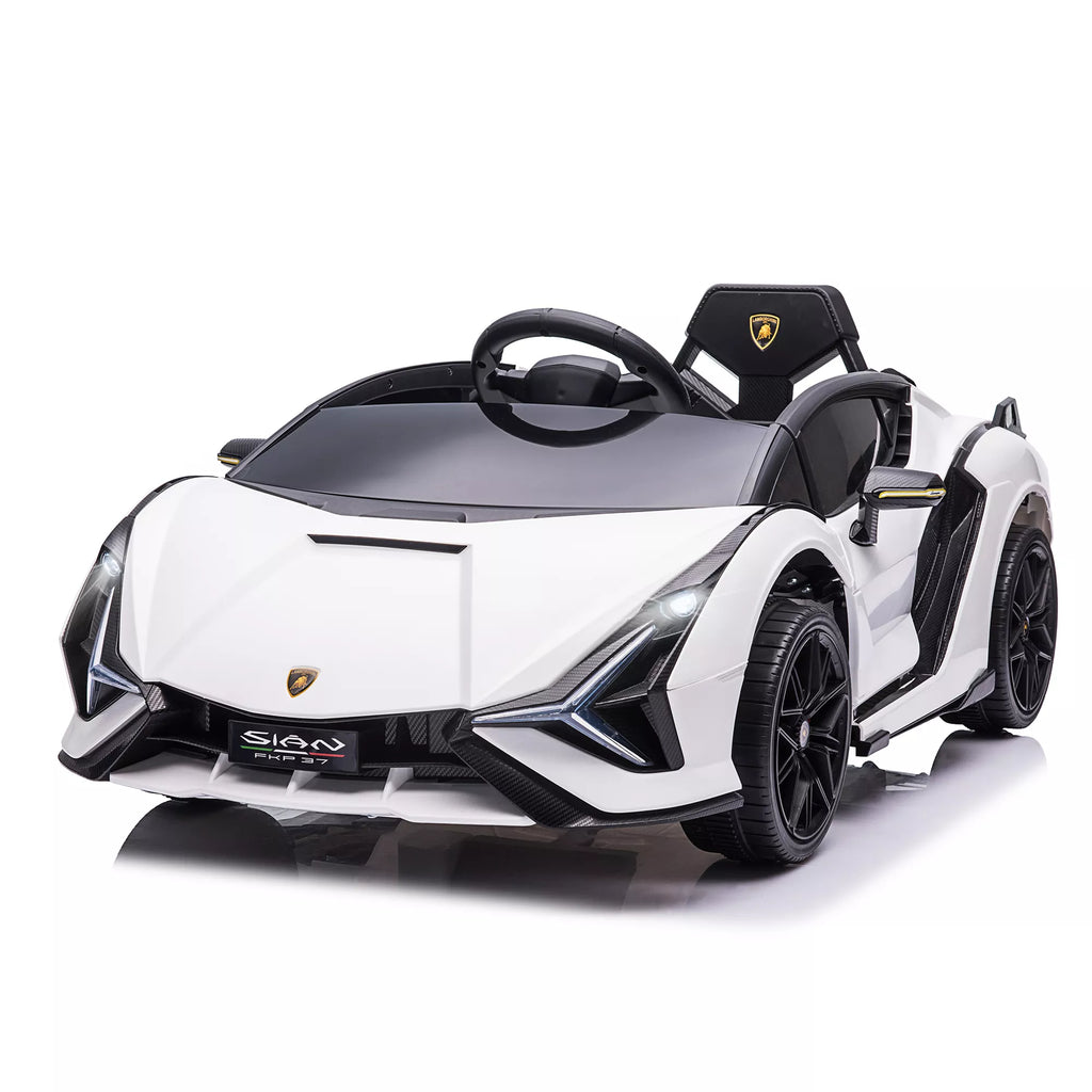 Vaikų transporto priemonė 12 V 2 važiavimo režimai Lamborghini SIAN SUV automobilis-žaislas Elektrinis automobilis su nuotolinio valdymo pultu Muzika (MP3/USB) Apšvietimas 37–60 mėnesių Metalas Balta 108 x 62 x 40 cm