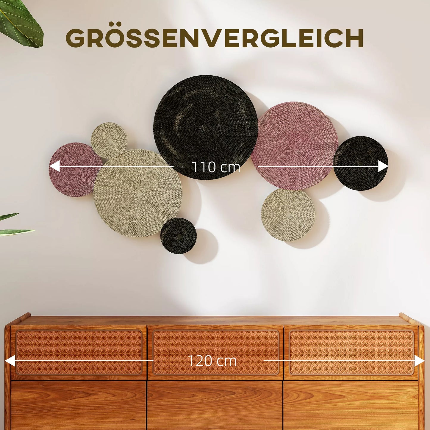 Sienų dekoro rinkinys disko dizaino, 8 metaliniai diskai, universalus, įvairiaspalvis