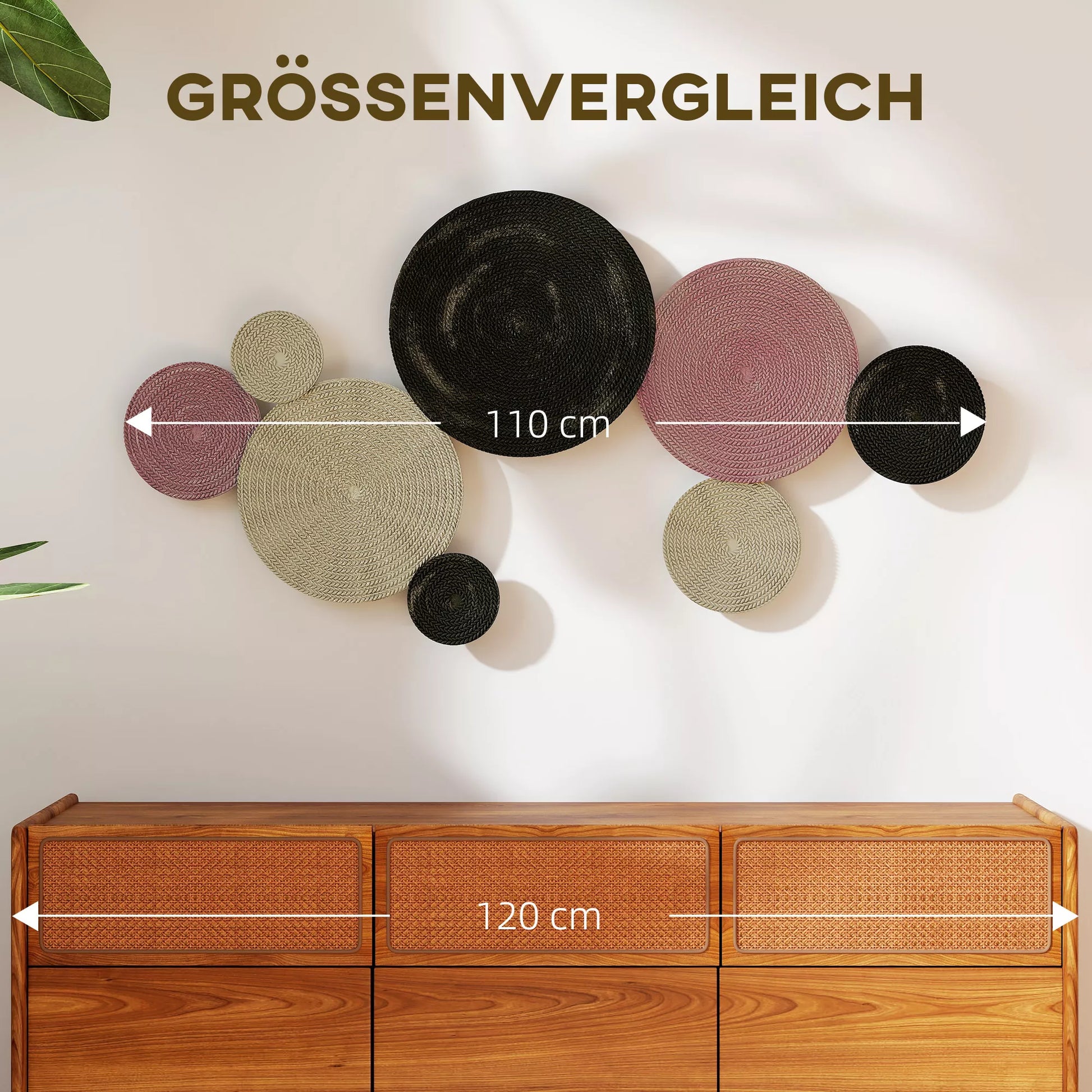 Sienų dekoro rinkinys disko dizaino, 8 metaliniai diskai, universalus, įvairiaspalvis