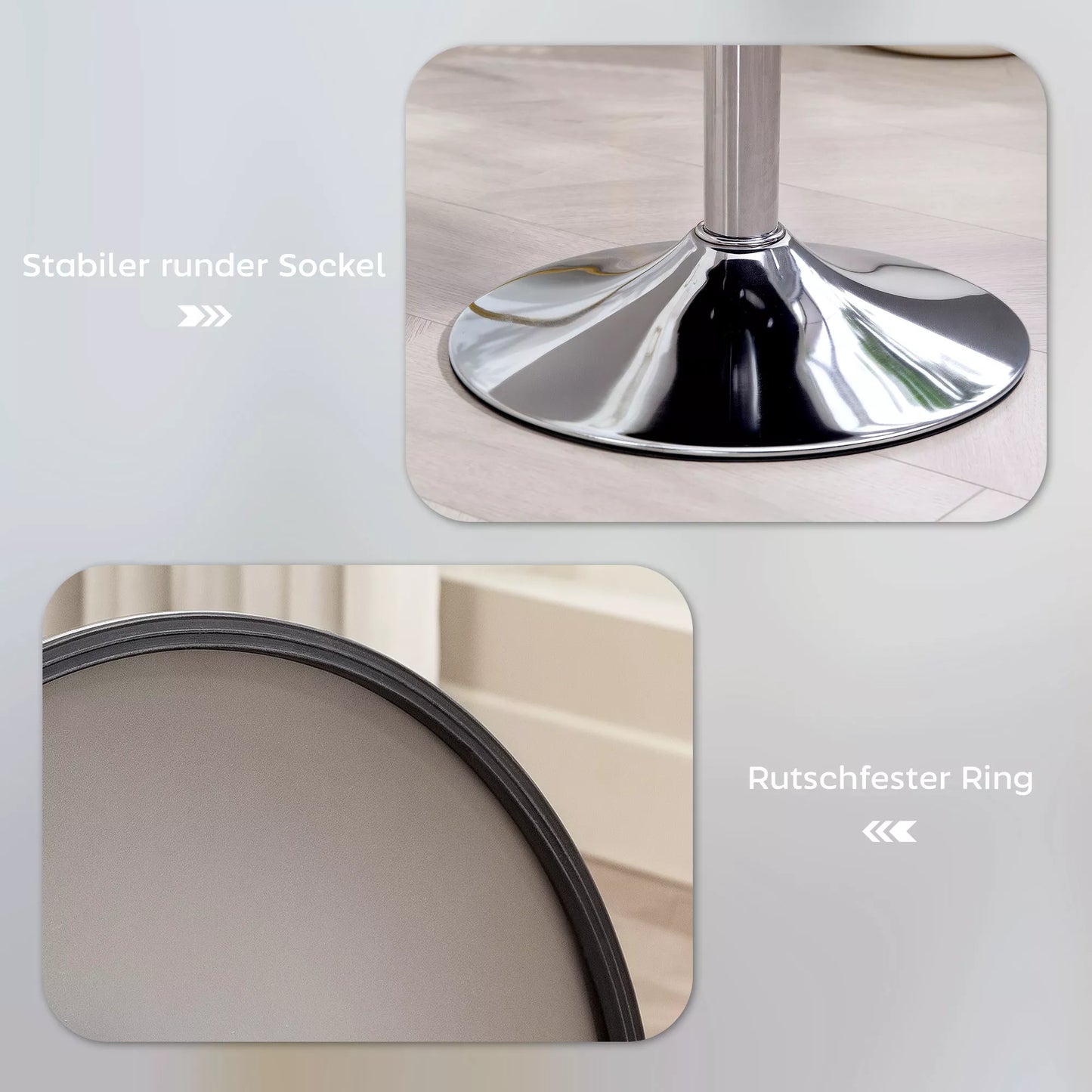 Baro kėdė, minkšta baro kėdė su metaliniu rėmu, kordoinės išvaizdos, reguliuojamo aukščio, 360° besisukanti balta