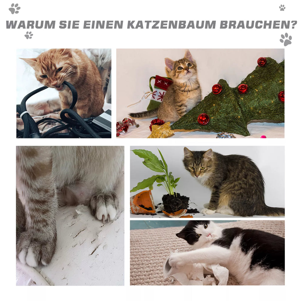 Kratzbaum 83 cm Mažas kačių braižymo medis su sizalio kolonomis, kačių braižymo medis, kačių laipiojimo medis, kačių medis, kačių baldai Žaidimų medis mažoms katėms, šviesiai pilkos spalvos