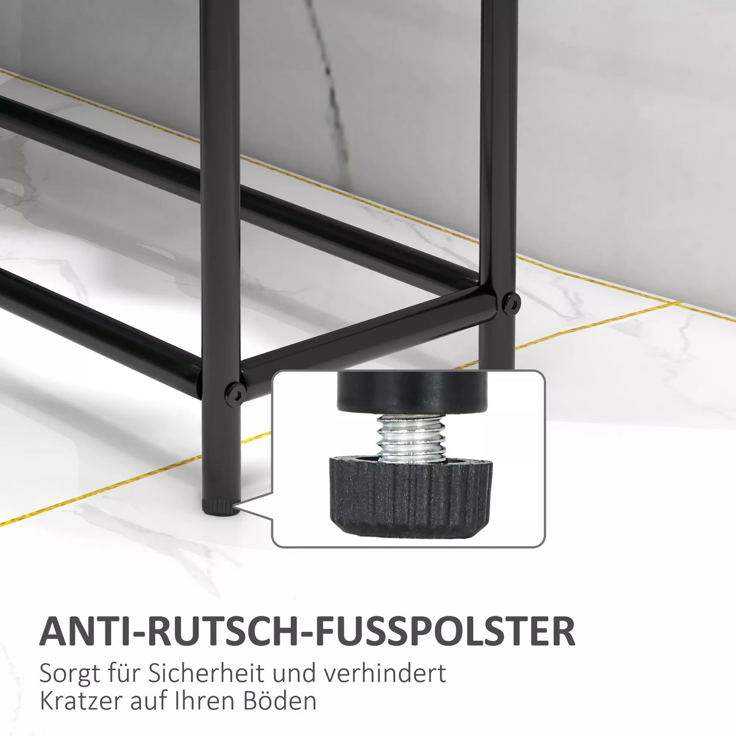 Rankšluosčių laikiklis, laisvai stovintis, 2 strypai, nerūdijantis, 66x20x110 cm, juodas