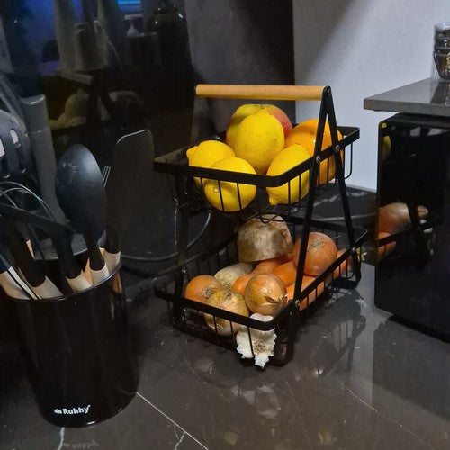 Dviejų pakopų vaisių ir daržovių krepšelis