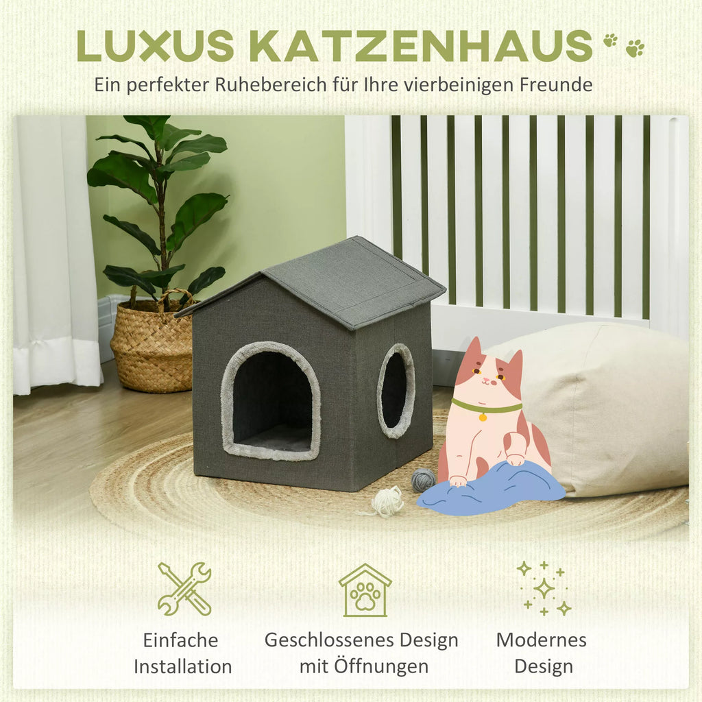 Katės urvas su pagalve, katės lovelė, naminių gyvūnėlių kelioninė lovelė, skalbiama pagalvė, chaki/žalia