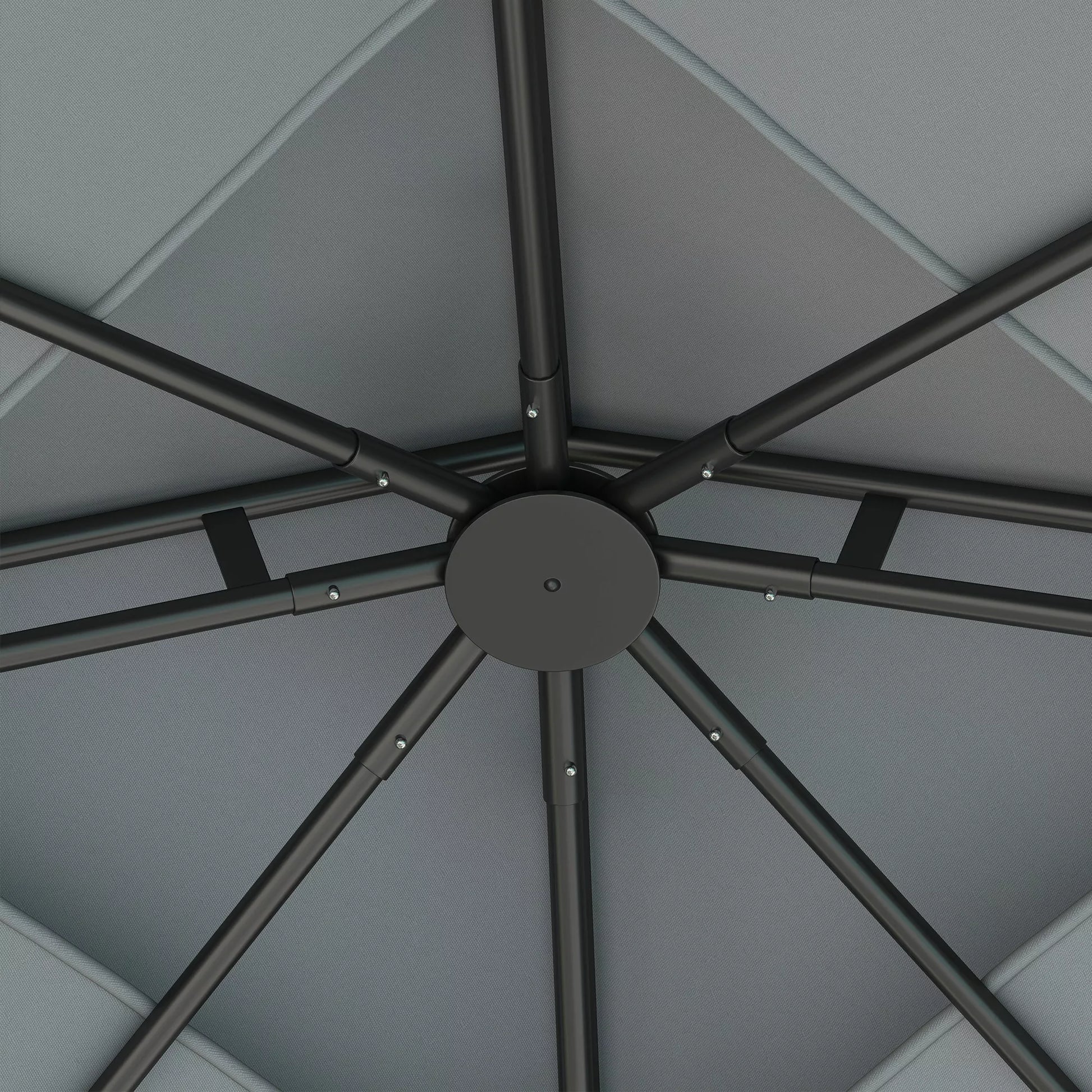 Paviljonas su dvigubu stogu, 3x3 m Vandeniui atsparus Tvirtas Žiemai atsparus Metalinis sodas paviljonas Tamsiai pilkos spalvos