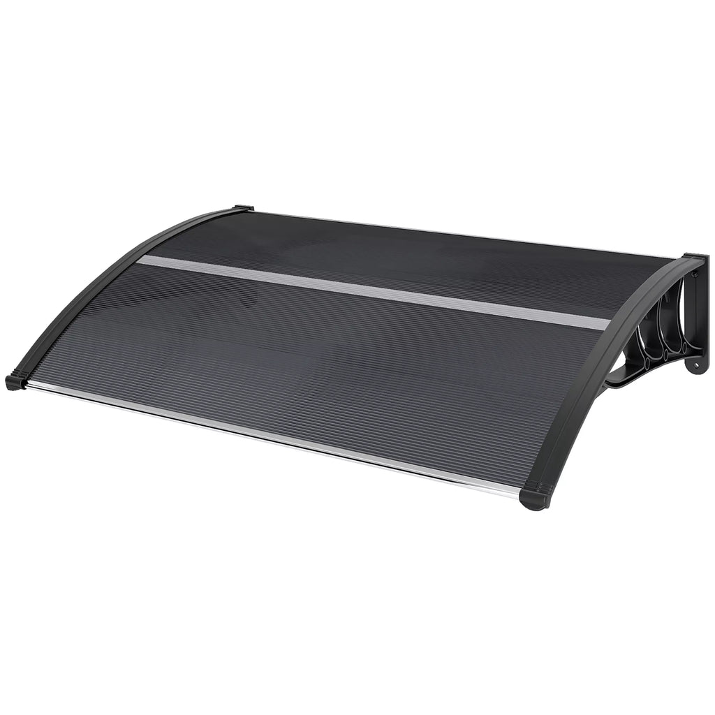 Stogelis, namų durų stogelis, stogelis įėjimams ir langams, 100L x 75B x 23H cm, juodas