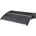 Stogelis, namų durų stogelis, stogelis įėjimams ir langams, 100L x 75B x 23H cm, juodas