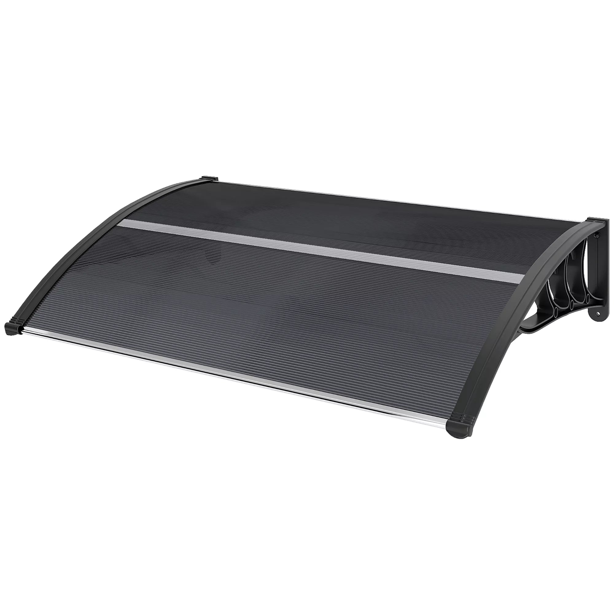 Stogelis, namų durų stogelis, stogelis įėjimams ir langams, 100L x 75B x 23H cm, juodas