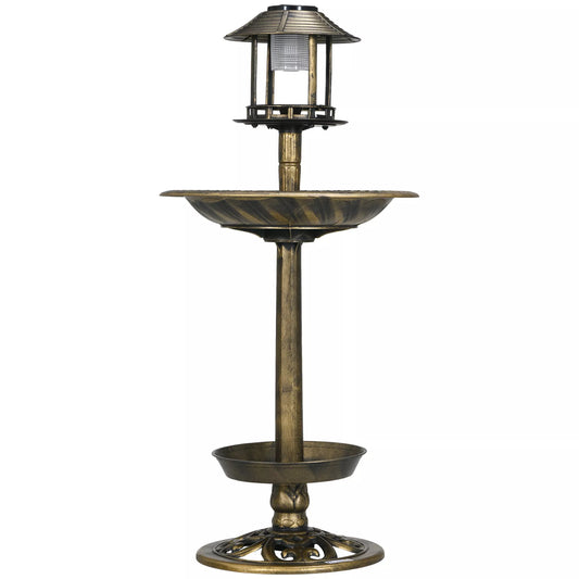 Paukščių girdykla Paukščių namelis Lesyklė, atspari oro sąlygoms, 2 dubenėliai, vintage dizainas, 50 x 50 x 110 cm, bronzos spalvos