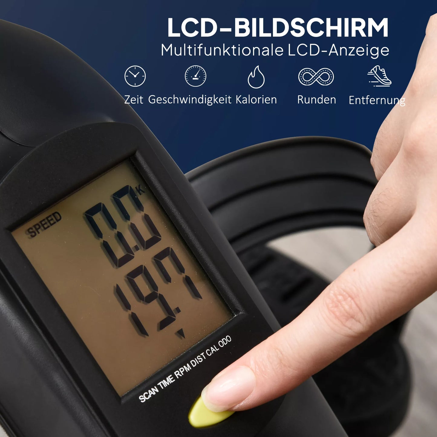 Mini pedalų treniruoklis kojų treniruotėms su tvirtinimo dirželiu ir neslystančiu kilimėliu