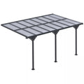 Pergola paviljonas  4,35 x 3,02 m Sodo paviljonas Stogas Palapinė 231–250 cm aukščio reguliavimas Apsauga nuo saulės Terasos stogas Prikabinamas paviljonas Aliuminis Pilkas