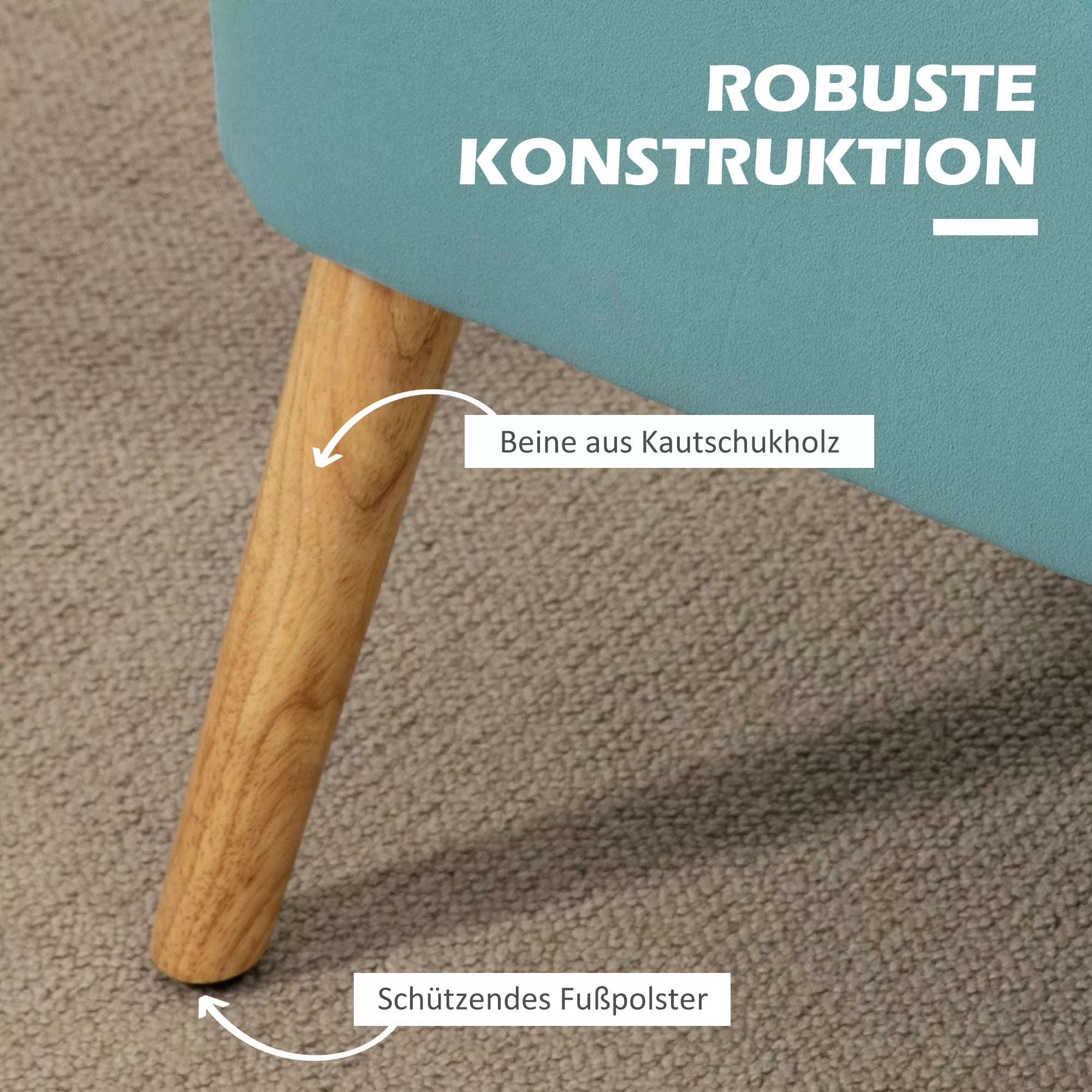 Retro dizaino dviejų vietų sofa su medinėmis kojelėmis, 117 cm x 56,5 cm x 77 cm, žalia