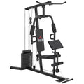 Jėgos treniruoklis su 45 kg svorio bloku, 180 x 108 x 200 cm, plieninis, juodos spalvos