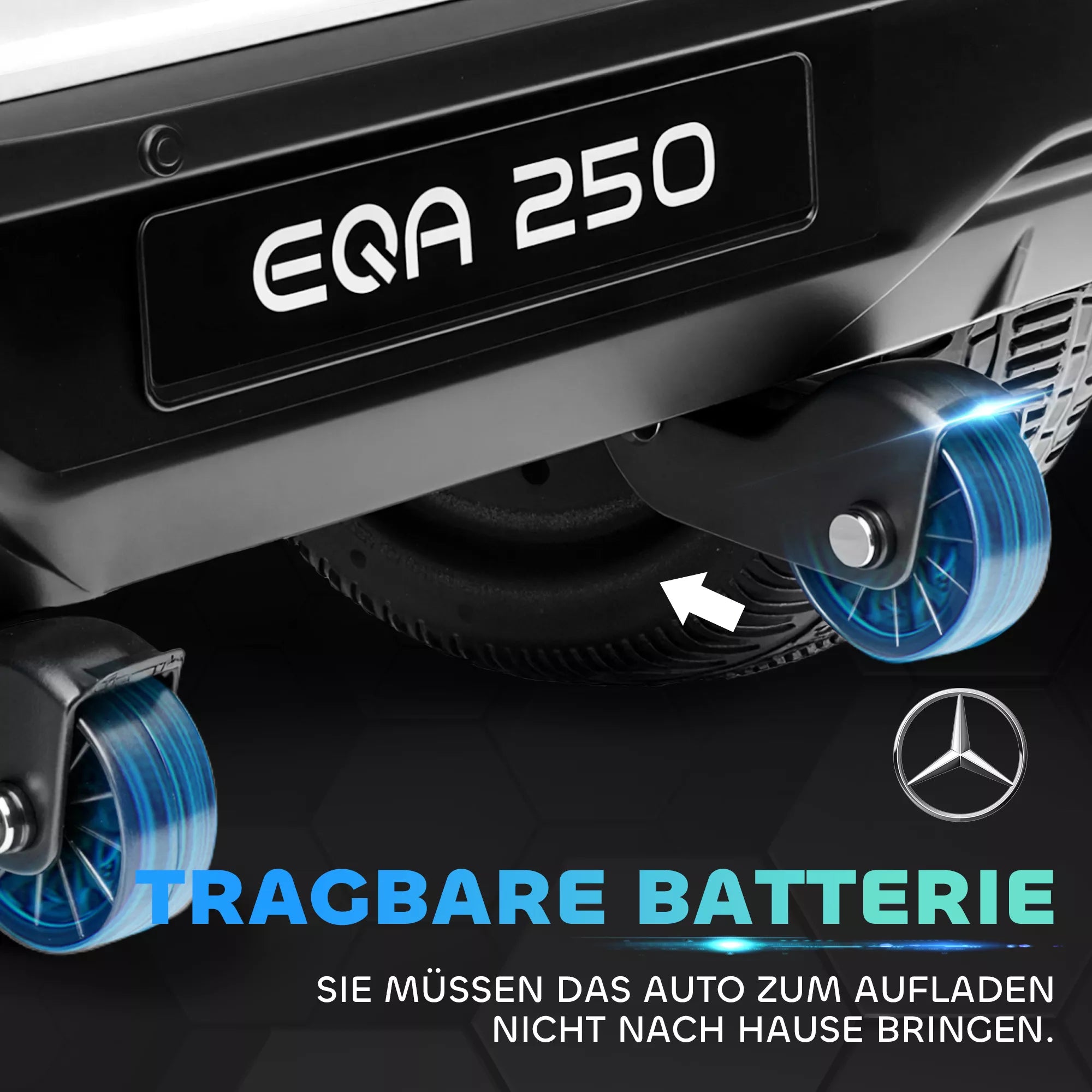 Elektrinis vaikų automobilis, licencijuotas „Mercedes-Benz EQA“, 3–8 km/h, muzika, žibintai, signalas, nuotolinis valdymas, baltas