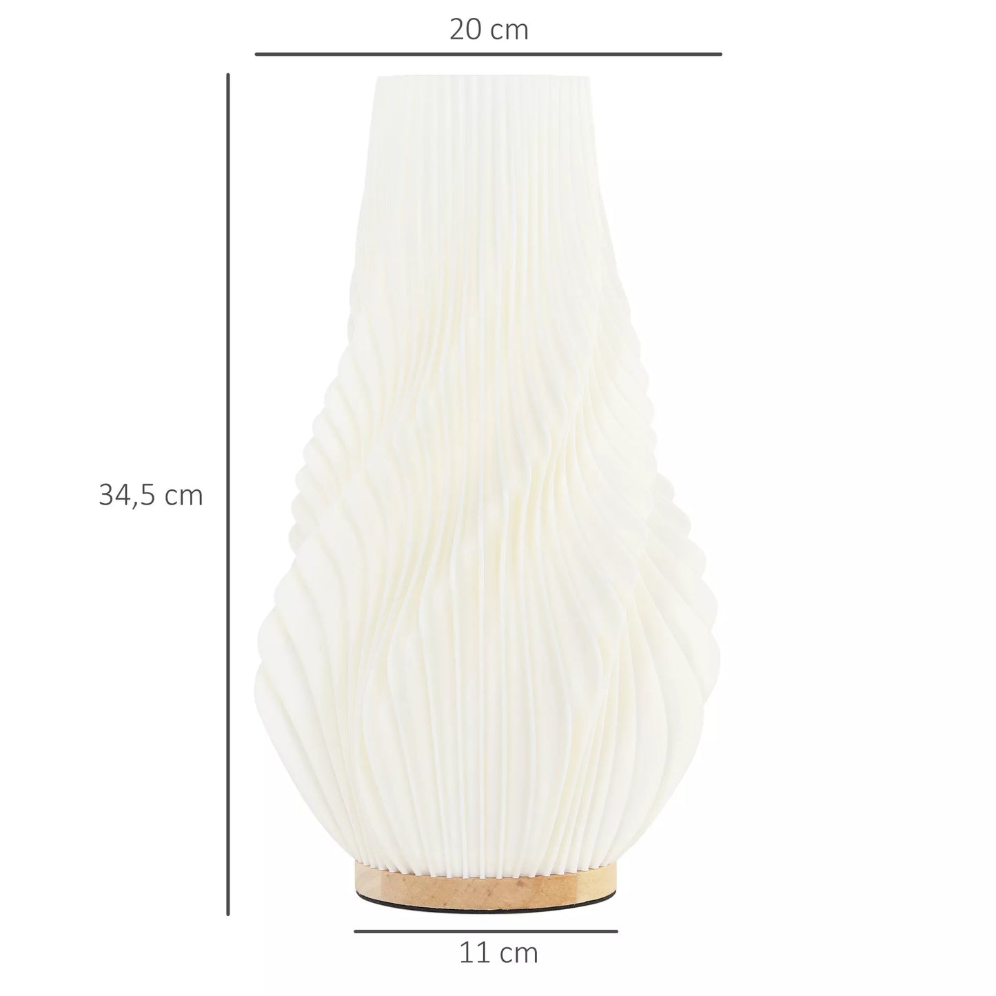 Išmanioji stalinė lempa su programėlės valdymu, Alexa suderinama, plastikas, medis, balta