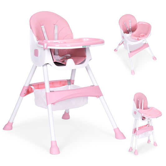 Vaikiška maitinimo kėdutė ECOTOYS 2-in-1 rožinė, 6–36 mėn.