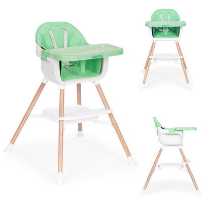 Vaikiška maitinimo kėdutė ECOTOYS 2-in-1 žalia, 6–36 mėn