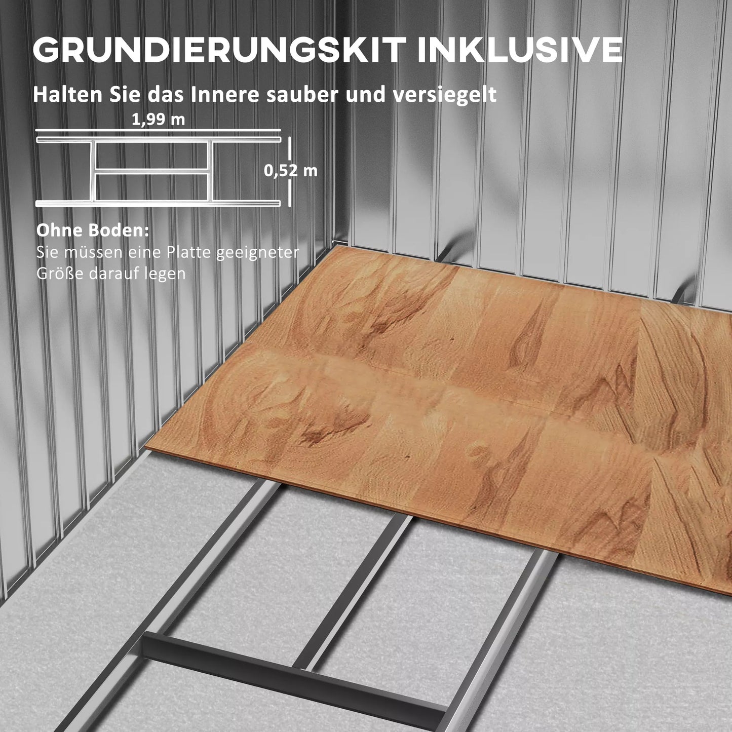 Sodo namelis su stumdomomis durimis 2,13 x 1,30 x 1,85cm, metalinis, anglies pilkumo