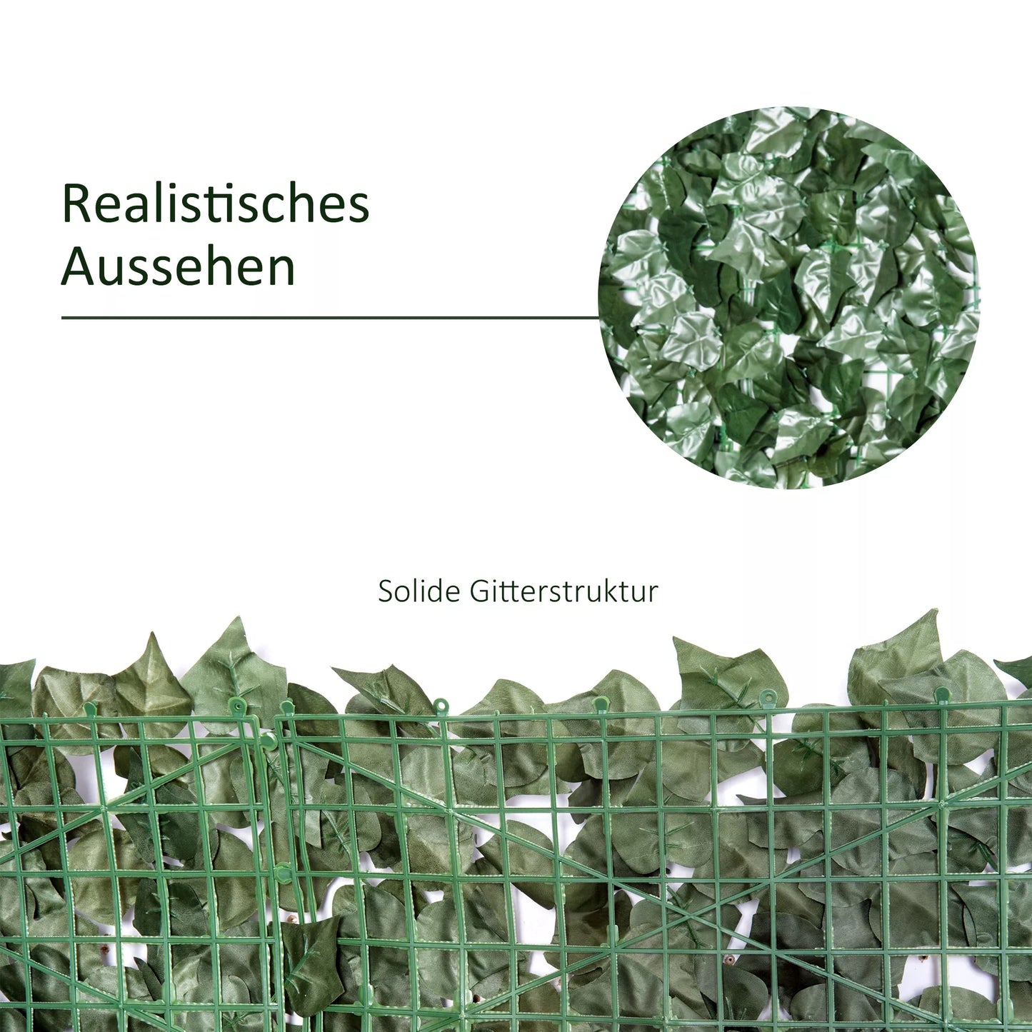 Dirbtinė gyvatvorių tvora, UV spinduliams atspari, skirta balkonams, su lapeliais, 300x150 cm, skirta sodui ir vestuvėms