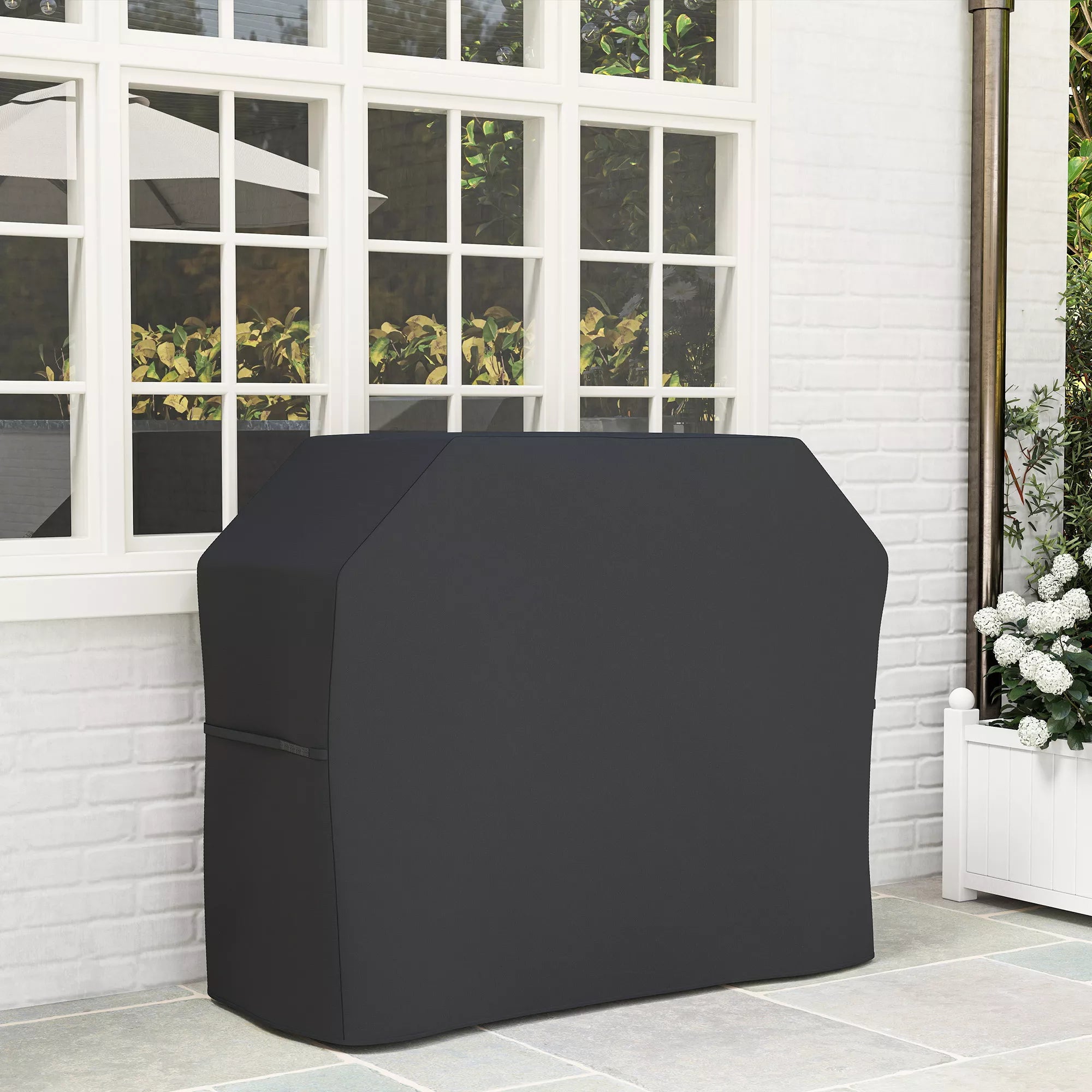 Grill dangtis Apsauginis dangtis griliui Grilio tentas, atsparus atmosferos poveikiui, 147 x 61 x 120 cm, juodas