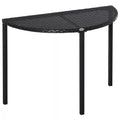 Balkono stalas Sodo staliukas Stalas Sodo baldai pusapvalus Polirattan Metalas Juodas 100 x 50 x 74 cm
