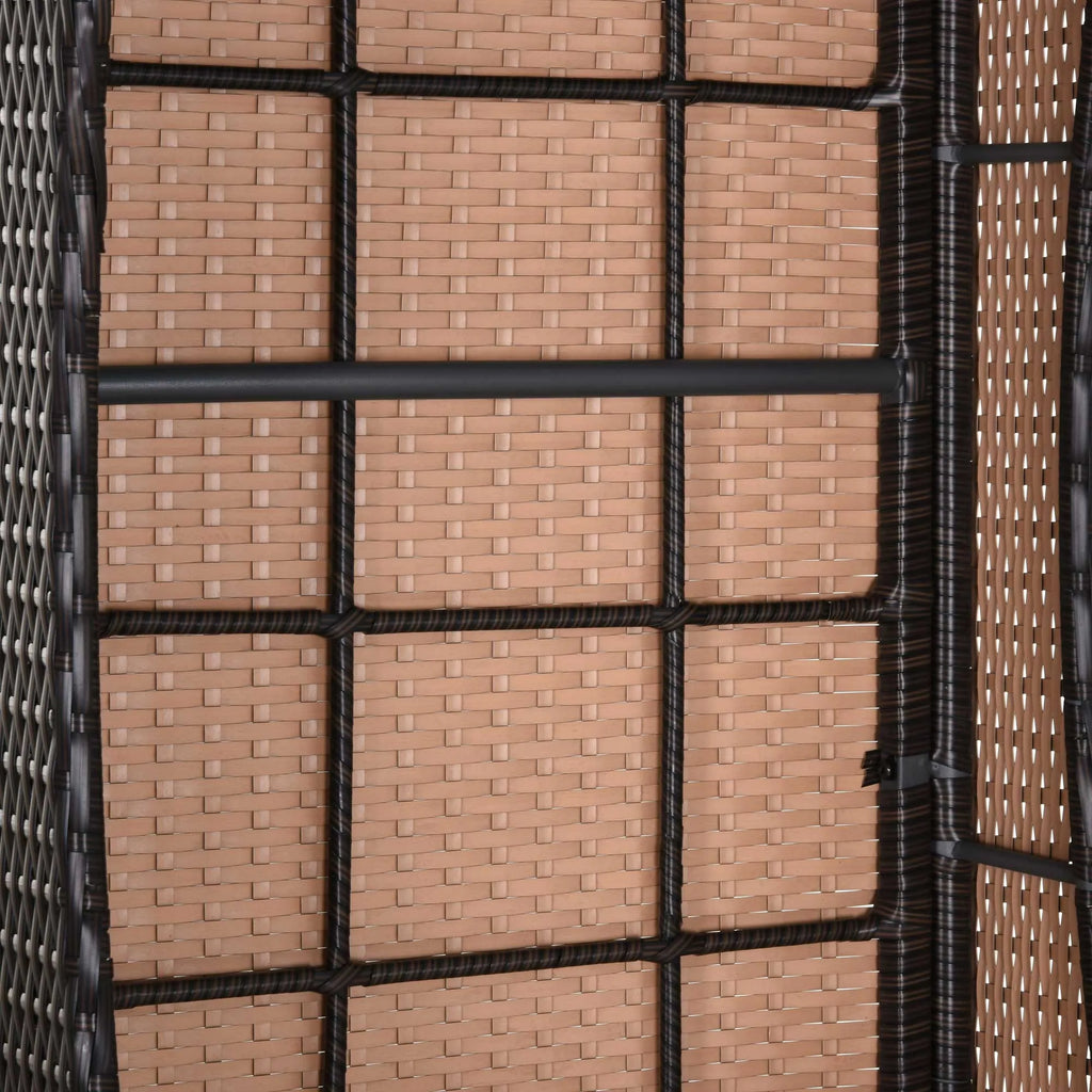 Saulės gultas Polyrattan sodo gultas su 5 pakopų reguliuojamu atlošu, paminkštintu užvalkalu, ratukais, pagalvėmis, 160 kg apkrova Poilsio gultas Sodo gultas, 200x73x30-103 cm, kavos rudos spalvos