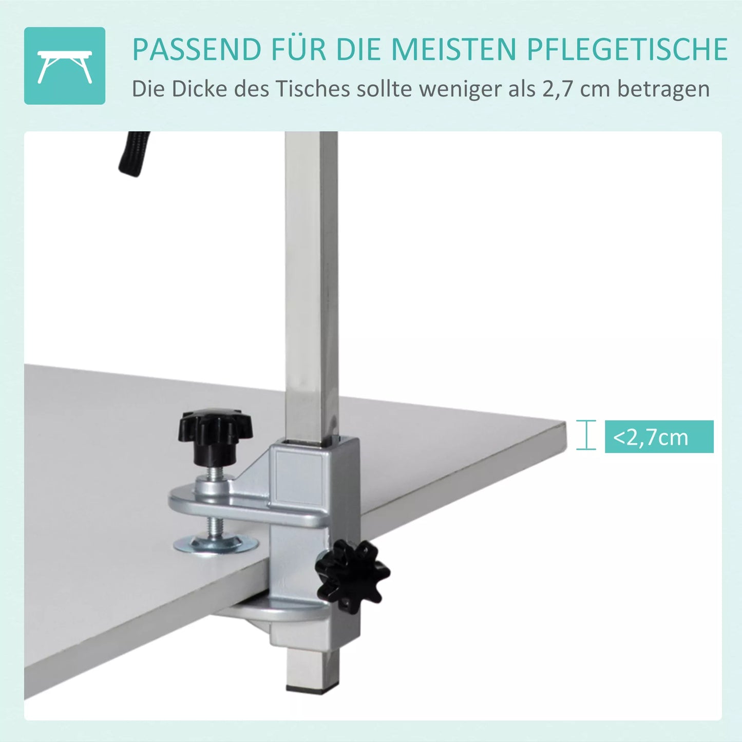 Naminių gyvūnėlių priežiūros rankena, reguliuojamo aukščio, 36 x 8 x 74 cm, Sidabrinė
