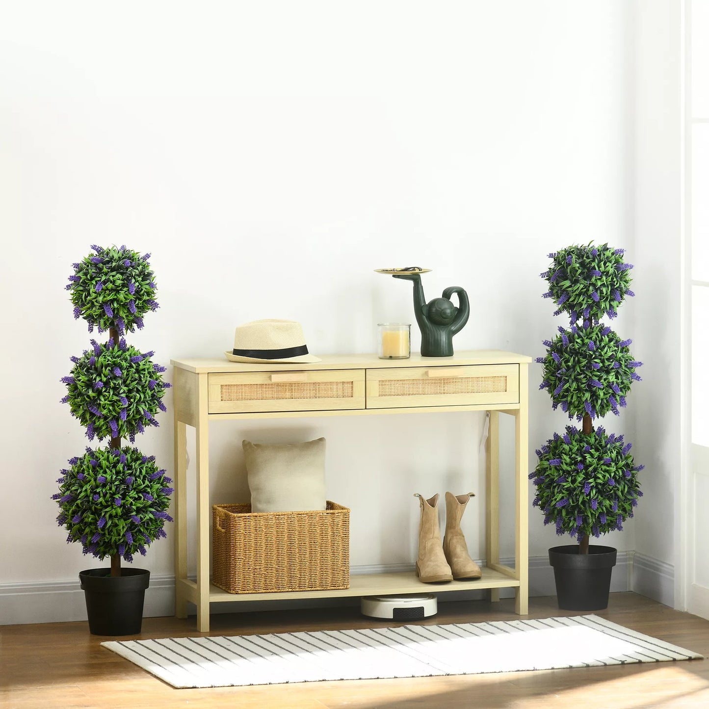 2 vnt. dirbtinių augalų rinkinys, UV atsparus dirbtinis augalas vazone, 110 cm kambariniams augalams skirtas svetainei, sodui