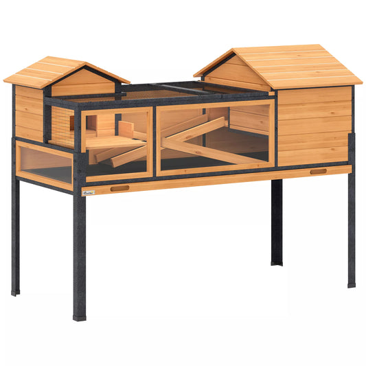 Vėžlių namelis, smulkių gyvūnų aptvaras, 2 kambariai, 2 aukštai, langai, rampos, priedai, mediena, plienas, geltona spalva