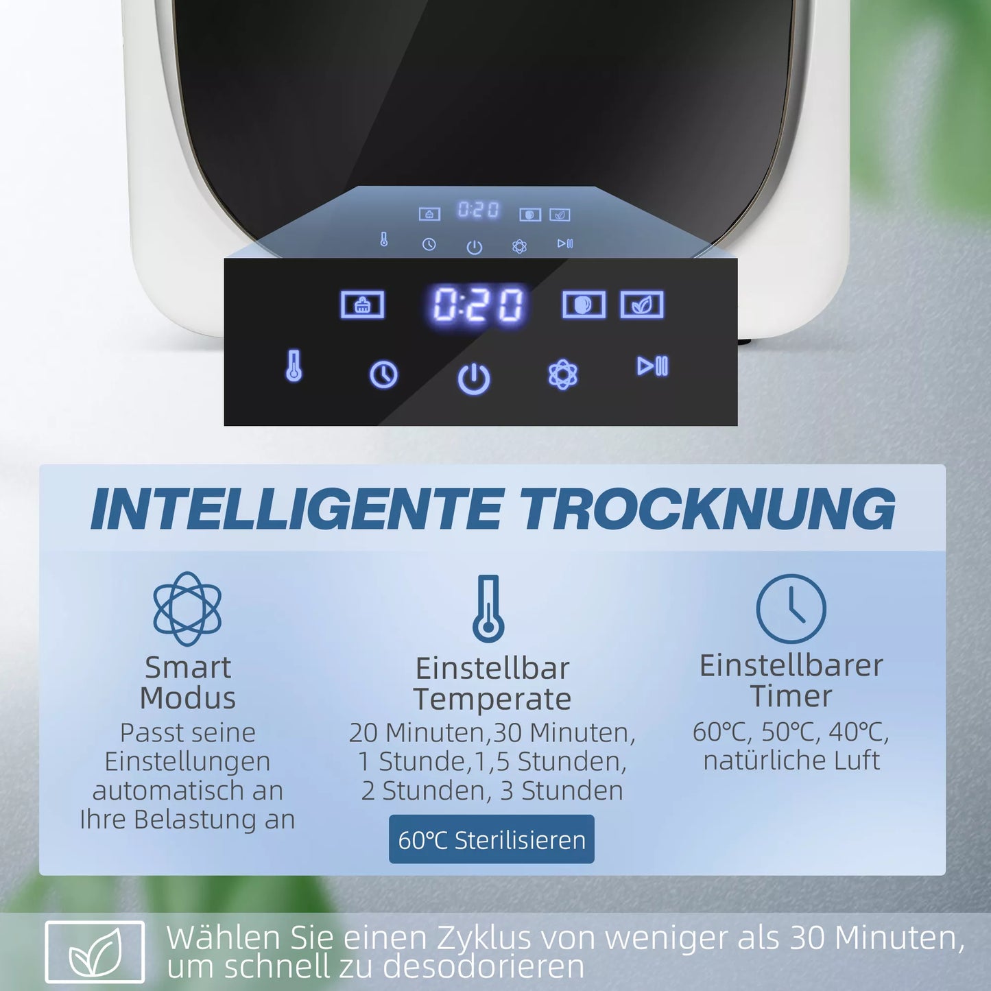 Skalbinių džiovintuvas su UV dezinfekcija, kompaktiškas dizainas, 4 kg talpa, nerūdijančio plieno, baltas