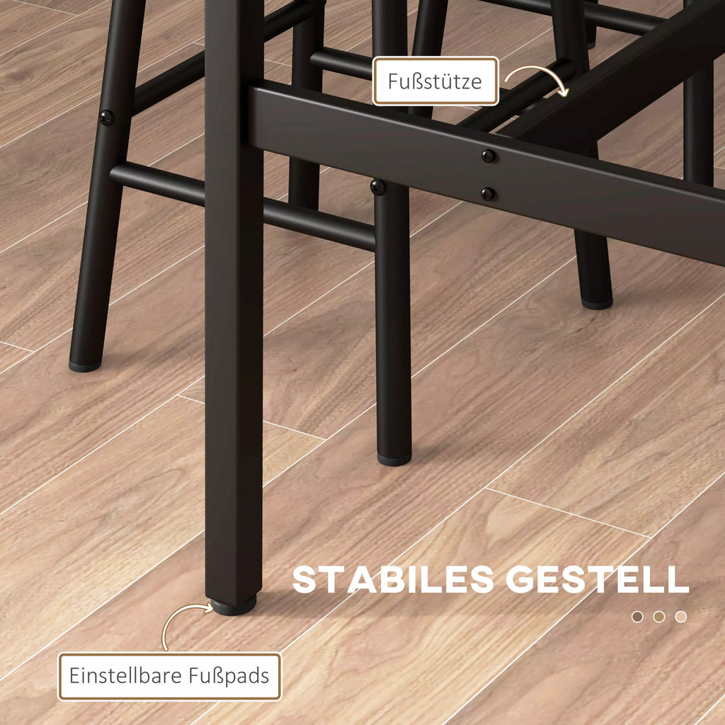 Baro komplekto juodas metalinis rėmas su informacine grafika