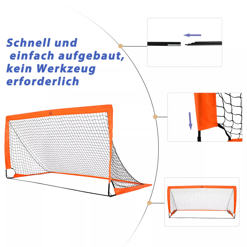 Futbolo vartai, 183x90x90 cm, 2 vnt., oranžiniai