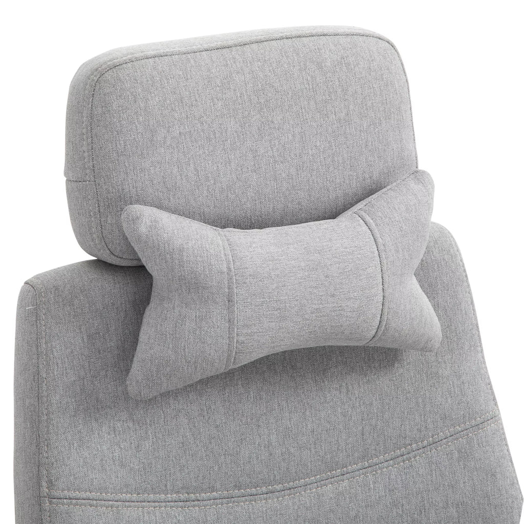 Biuro kėdė ergonomiška su atrama kojoms ir pagalvėmis, pilka