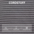 2-in-1 grindų fotelis, sulankstoma sofa-lova iš kordo audinio, tamsiai pilka